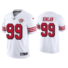 Men's San Francisco 49ers #99 75th Anniversary Javon Kinlaw White Limited Jersey