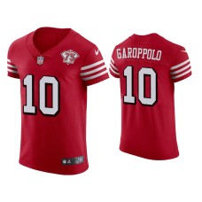 Men's San Francisco 49ers #10 75th Anniversary Jimmy Garoppolo Scarlet Elite Jersey