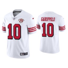 Men's San Francisco 49ers #10 75th Anniversary Jimmy Garoppolo White Limited Jersey