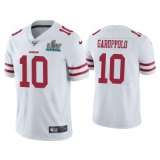 Men's San Francisco 49ers #10 Jimmy Garoppolo Super Bowl LIV White Vapor Limited Jersey