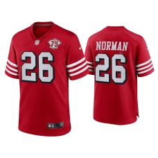 Men's San Francisco 49ers #26 Josh Norman Scarlet 75th Anniversary Game Jersey