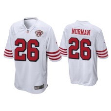 Men's San Francisco 49ers #26 Josh Norman White 75th Anniversary Game Jersey