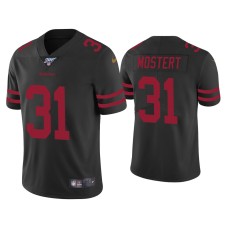 Men's San Francisco 49ers #31 Raheem Mostert 100th Season Black Vapor Limited Jersey