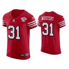 Men's San Francisco 49ers #31 75th Anniversary Raheem Mostert Scarlet Elite Jersey