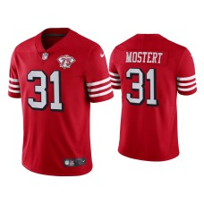 Men's San Francisco 49ers #31 75th Anniversary Raheem Mostert Scarlet Limited Jersey