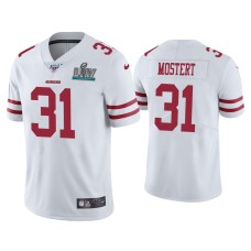 Men's San Francisco 49ers #31 Raheem Mostert Super Bowl LIV White Vapor Limited Jersey