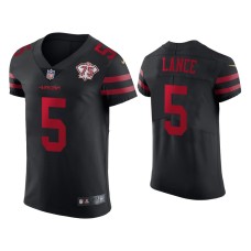 Men's San Francisco 49ers #5 75th Anniversary Trey Lance Black Elite Jersey