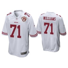 Men's San Francisco 49ers #71 Trent Williams White 75th Anniversary Patch Game Jersey