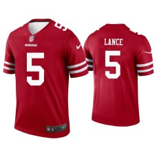 Men's San Francisco 49ers #5 Trey Lance Scarlet Legend Jersey