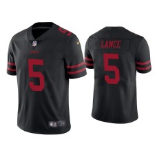 Men's San Francisco 49ers #5 Trey Lance Black 2021 NFL Draft Vapor Limited Jersey