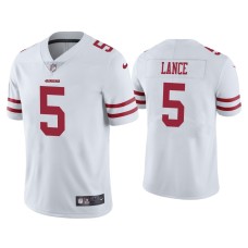 Men's San Francisco 49ers #5 Trey Lance White 2021 NFL Draft Vapor Limited Jersey