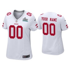 Women's San Francisco 49ers #00 Custom Super Bowl LIV White Game Jersey