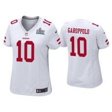 Women's San Francisco 49ers #10 Jimmy Garoppolo Super Bowl LIV White Game Jersey