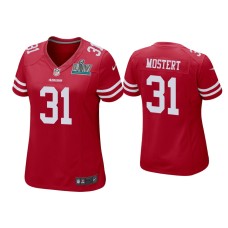 Women's San Francisco 49ers #31 Raheem Mostert Super Bowl LIV Scarlet Game Jersey