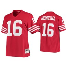 Women's San Francisco 49ers #16 Joe Montana Scarlet 1990 Legacy Replica Jersey