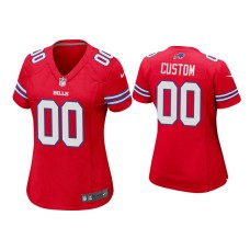 Women's Buffalo Bills #00 Custom Red Game Jersey