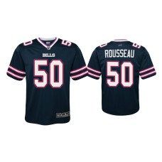 Buffalo Bills #50 Youth Gregory Rousseau Navy Inverted Game Jersey