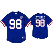 Buffalo Bills #98 Star Lotulelei Royal Superbowl XXV Anniversary Mesh Crewneck Jersey