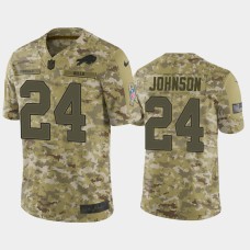 Buffalo Bills #24 Taron Johnson Salute to Service Jersey - Camo