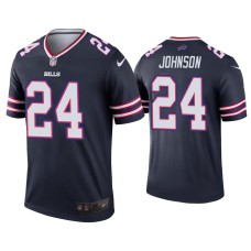 Buffalo Bills #24 Taron Johnson Navy Inverted Legend Jersey