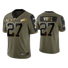 Buffalo Bills #27 Tre'Davious White Olive Gold 2021 Salute To Service Limited Jersey