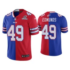 Buffalo Bills #49 Tremaine Edmunds Royal Red 2020 NFL Playoffs Split Jersey