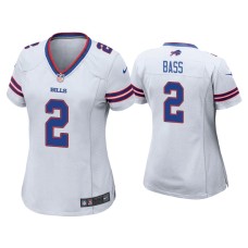 Women's Buffalo Bills #2 Tyler Bass White Game Jersey