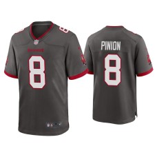 Men's Tampa Bay Buccaneers #8 2020 Bradley Pinion Pewter Game Jersey