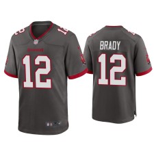 Men's Tampa Bay Buccaneers #12 2020 Tom Brady Pewter Game Jersey