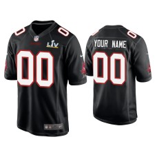 Men's Tampa Bay Buccaneers #0 Custom Super Bowl LV Black Game Fashion Jersey