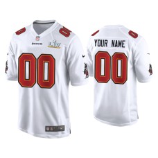 Men's Tampa Bay Buccaneers #0 Custom Super Bowl LV White Game Fashion Jersey