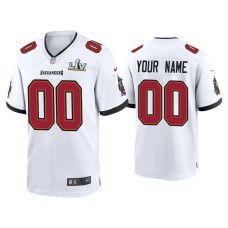 Men's Tampa Bay Buccaneers #0 Custom Super Bowl LV White Game Jersey