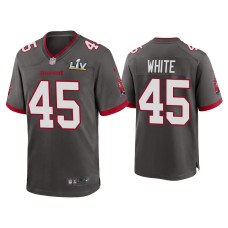 Men's Tampa Bay Buccaneers #45 Devin White Super Bowl LV Pewter Game Jersey