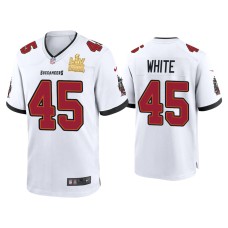 Men's Tampa Bay Buccaneers #45 Devin White Super Bowl LV Champions White Game Jersey