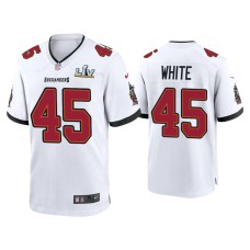 Men's Tampa Bay Buccaneers #45 Devin White Super Bowl LV White Game Jersey