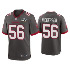 Men's Tampa Bay Buccaneers #56 Hardy Nickerson Super Bowl LV Pewter Game Jersey