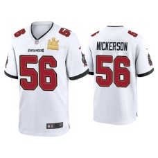 Men's Tampa Bay Buccaneers #56 Hardy Nickerson Super Bowl LV Champions White Game Jersey