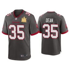 Men's Tampa Bay Buccaneers #35 Jamel Dean Super Bowl LV Champions Pewter Game Jersey