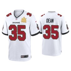 Men's Tampa Bay Buccaneers #35 Jamel Dean Super Bowl LV Champions White Game Jersey