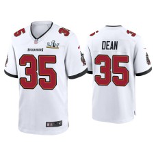 Men's Tampa Bay Buccaneers #35 Jamel Dean Super Bowl LV White Game Jersey