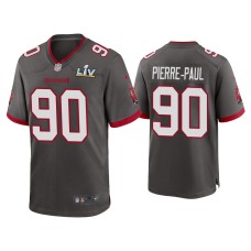 Men's Tampa Bay Buccaneers #90 Jason Pierre-Paul Super Bowl LV Pewter Game Jersey