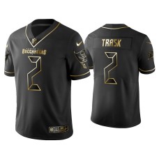 Men's Tampa Bay Buccaneers #2 Golden Edition Vapor Limited Kyle Trask Black Jersey