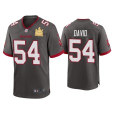 Men's Tampa Bay Buccaneers #54 Lavonte David Super Bowl LV Champions Pewter Game Jersey