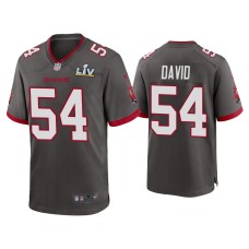 Men's Tampa Bay Buccaneers #54 Lavonte David Super Bowl LV Pewter Game Jersey