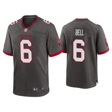 Men's Tampa Bay Buccaneers #6 Le'Veon Bell Pewter Game Jersey