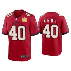 Men's Tampa Bay Buccaneers #40 Mike Alstott Super Bowl LV Champions Red Game Jersey