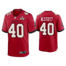 Men's Tampa Bay Buccaneers #40 Mike Alstott Super Bowl LV Red Game Jersey