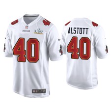 Men's Tampa Bay Buccaneers #40 Mike Alstott Super Bowl LV White Game Fashion Jersey