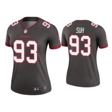 Women's Tampa Bay Buccaneers #93 Ndamukong Suh Pewter Legend Jersey