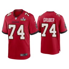 Men's Tampa Bay Buccaneers #74 Paul Gruber Super Bowl LV Red Game Jersey